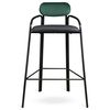 Стул барный Ror, Round, велюр, черный/темно-зеленый/черный, LATITUDE, Цвет: черный/темно-зеленый, изображение 2