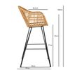 Стул барный Vetle Bent, ротанг, изображение 19