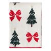Плед из хлопка с новогодним рисунком Christmas Bows из коллекции New Year Essential, 130x180 см, Tkano