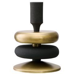 Подсвечник Stone, 17 см, черный/античная латунь, Bergenson Bjorn