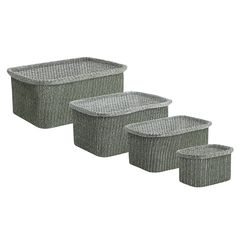 Набор из 4 корзин для хранения Sustainable collection, оливковый, Bergenson Bjorn