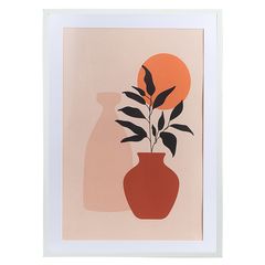 Панно декоративное Plant с белой рамой, 50х70 см, V.2, Bergenson Bjorn