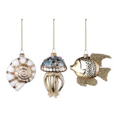 Набор ёлочных украшений Sea Life из коллекции New Year Essential, 3 шт., Tkano