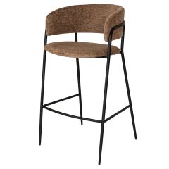 Стул барный Helning, мягкий шенилл, светло-коричневый, Bergenson Bjorn