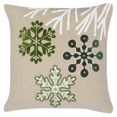 Подушка декоративная с вышивкой Snow flakes из коллекции New Year Essential, 45х45 см, Tkano