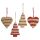 Набор елочных украшений Funky stripes из джута и гофрированного картона из коллекции New Year Essential, 4 шт., Tkano
