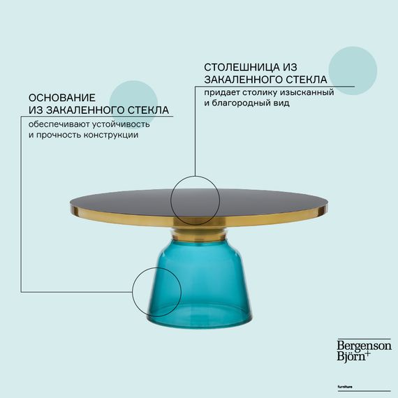 Столик кофейный Odd, 75 см, черный/голубой, Bergenson Bjorn, изображение 6