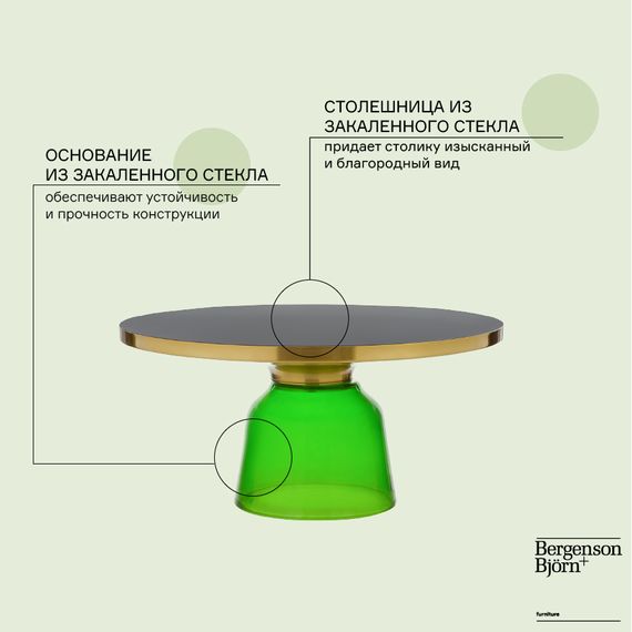 Столик кофейный Odd, 75 см, черный/зеленый, Bergenson Bjorn, изображение 6