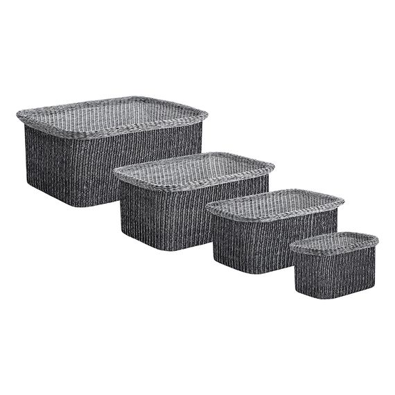 Набор из 4 корзин для хранения Sustainable collection, черный, Bergenson Bjorn, Цвет: черный