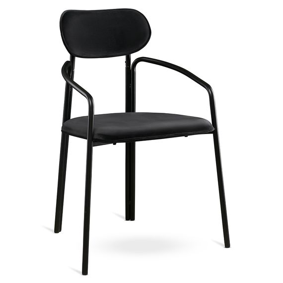 Стул Ror, Round, велюр, черный/черный, LATITUDE, Цвет: черный