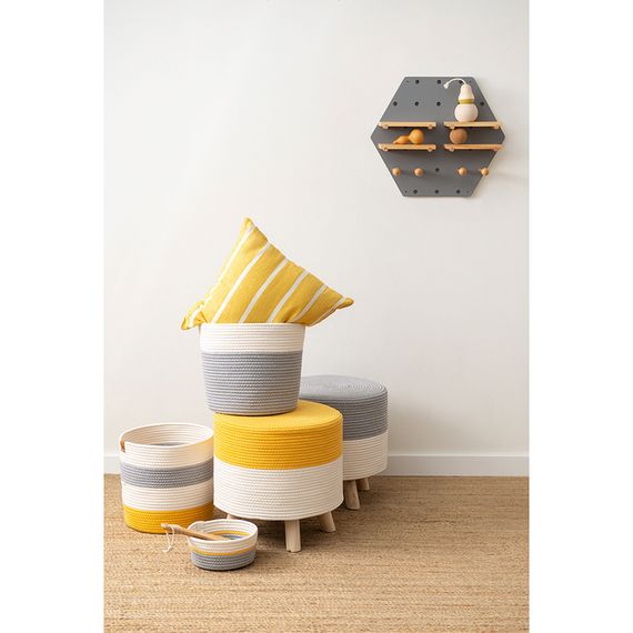 Корзина для хранения Ciary, 30х30 см, бежевая/серая/горчичная, Bergenson Bjorn, Цвет: разноцветный, изображение 3