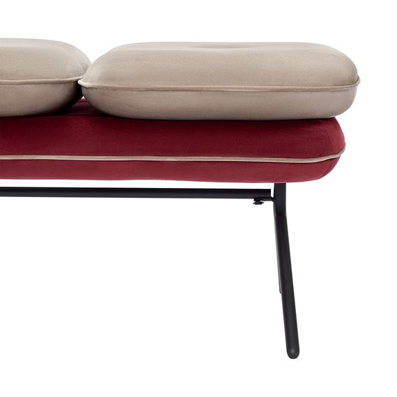 Банкетка Pea, велюр, бежевая/бордовая, Bergenson Bjorn, Цвет: бежевый/бордовый, изображение 7