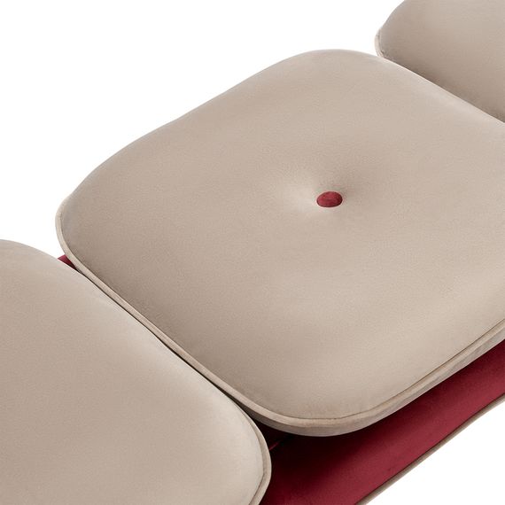 Банкетка Pea, велюр, бежевая/бордовая, Bergenson Bjorn, Цвет: бежевый/бордовый, изображение 8