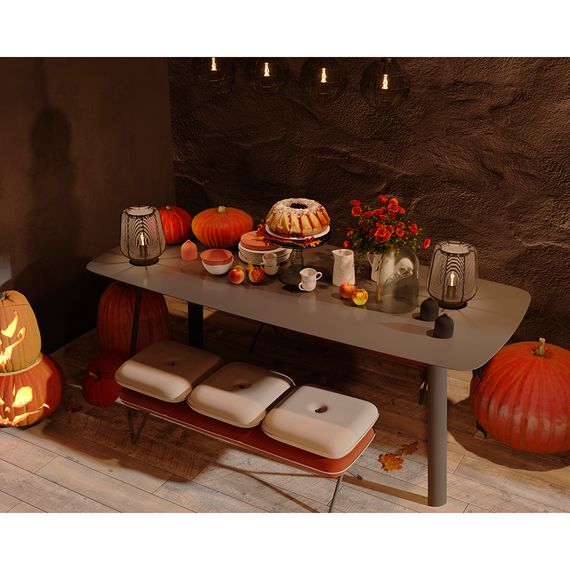 Банкетка Pea, велюр, бежевая/бордовая, Bergenson Bjorn, Цвет: бежевый/бордовый, изображение 2