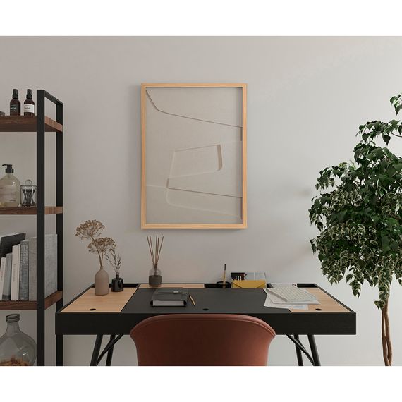 Панно декоративное с эффектом 3D Minimalism, с бежевой рамой, 50х70 см, Bergenson Bjorn, изображение 2