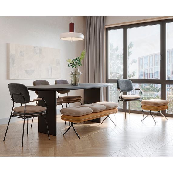 Пуф Pea, велюр, бежевый/желтый, Bergenson Bjorn, Цвет: бежевый/желтый, изображение 6