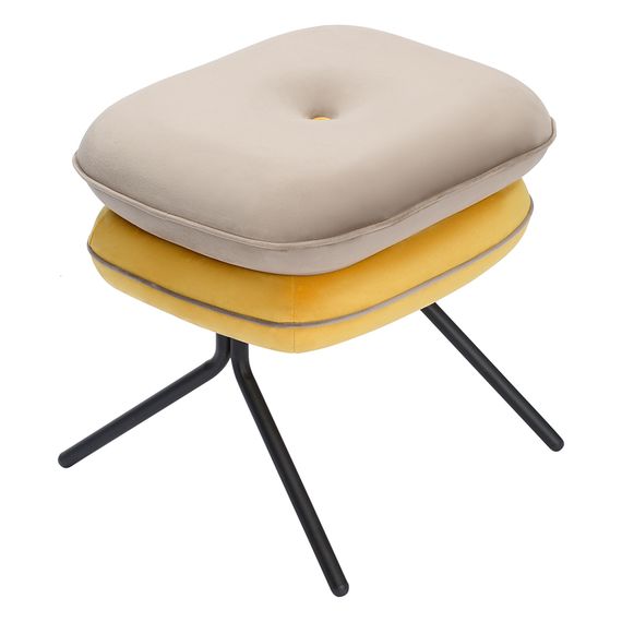 Пуф Pea, велюр, бежевый/желтый, Bergenson Bjorn, Цвет: бежевый/желтый, изображение 9