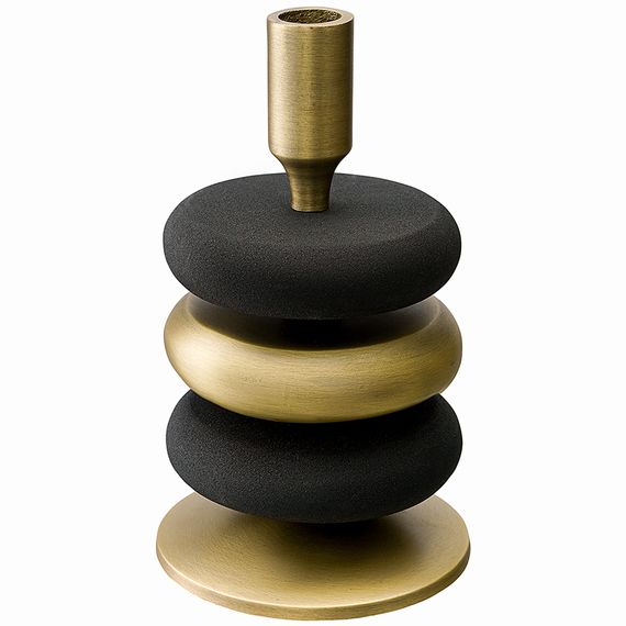 Подсвечник Stone, 20 см, черный/античная латунь, Bergenson Bjorn, изображение 4