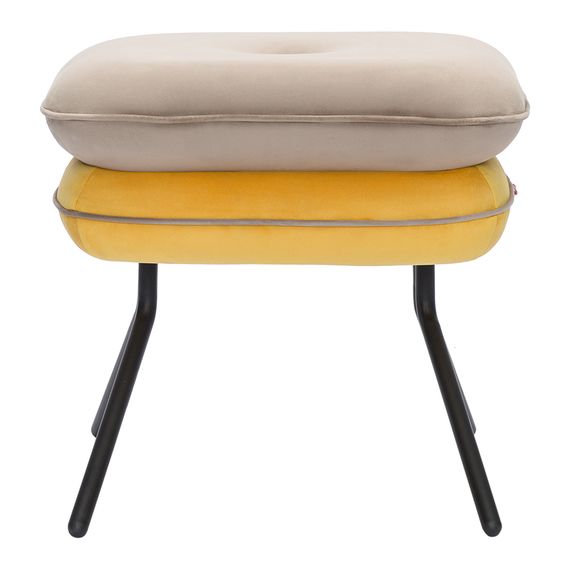 Пуф Pea, велюр, бежевый/желтый, Bergenson Bjorn, Цвет: бежевый/желтый, изображение 8