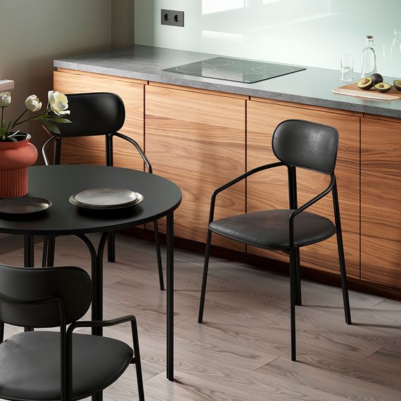 Стол обеденный Ror, 90 см, черный, LATITUDE, Цвет: черный, изображение 6