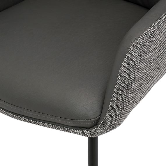 Стул Allar, экокожа, рогожка, серый, изображение 15