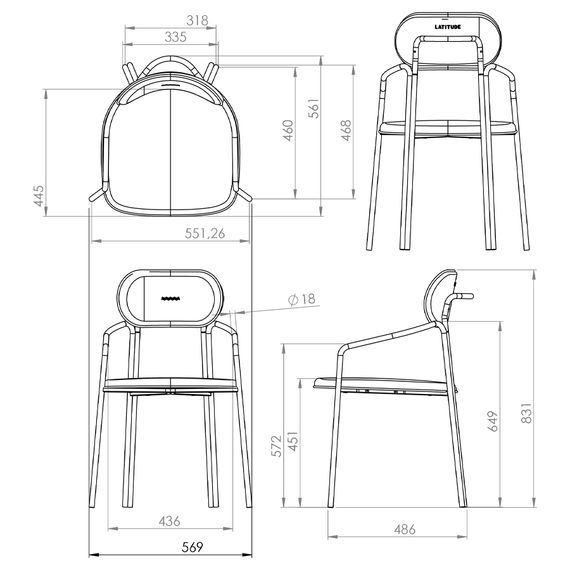 Стул Ror, Round, рогожка, черный/серый, изображение 7