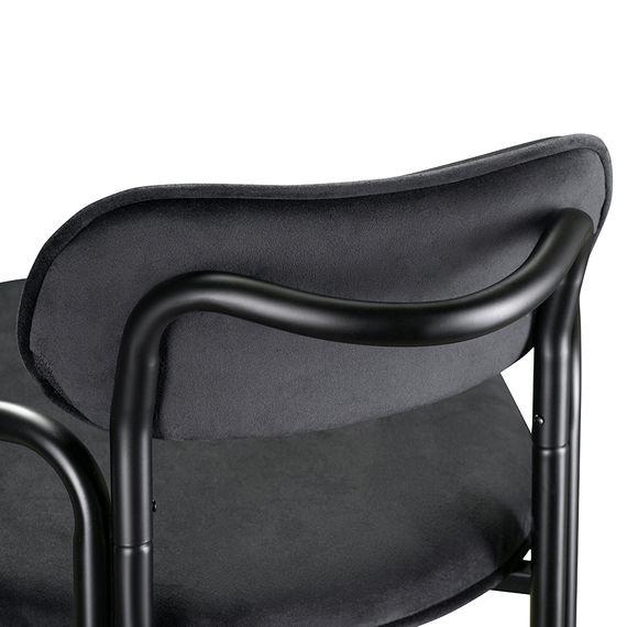 Стул барный Ror, Round, велюр, черный/черный, LATITUDE, Цвет: черный, изображение 4