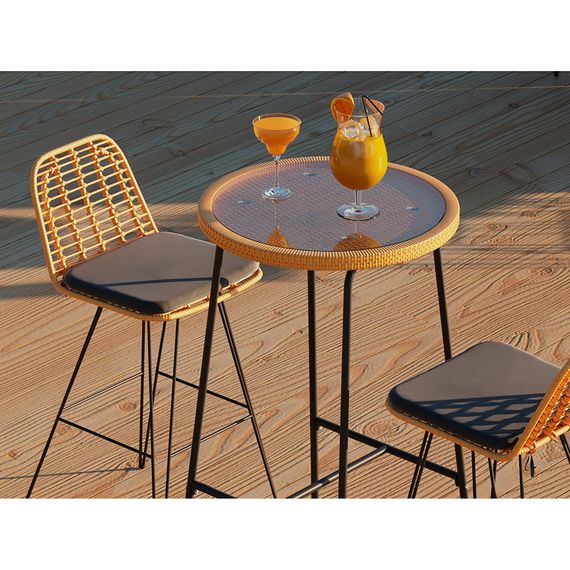 Стул барный Vetle Flat, ротанг, изображение 10