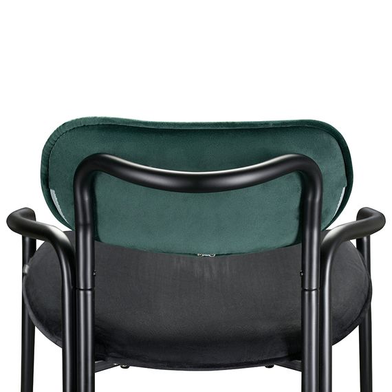 Стул барный Ror, Round, велюр, черный/темно-зеленый/черный, LATITUDE, Цвет: черный/темно-зеленый, изображение 5