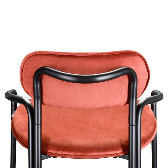 Стул барный Ror, Round, велюр, черный/темно-красный, LATITUDE, Цвет: черный/темно-красный, изображение 5