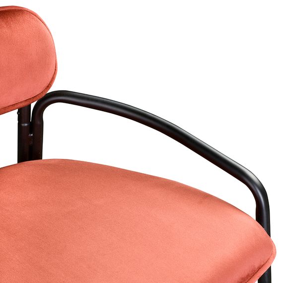 Стул барный Ror, Round, велюр, черный/темно-красный, LATITUDE, Цвет: черный/темно-красный, изображение 6