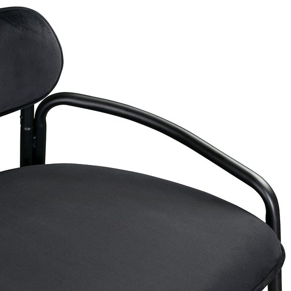 Стул барный Ror, Round, велюр, черный/черный, LATITUDE, Цвет: черный, изображение 6