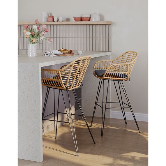 Стул барный Vetle Bent, ротанг, изображение 5