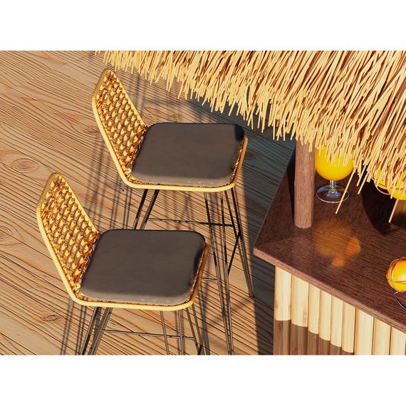 Стул барный Vetle Flat, ротанг, изображение 9