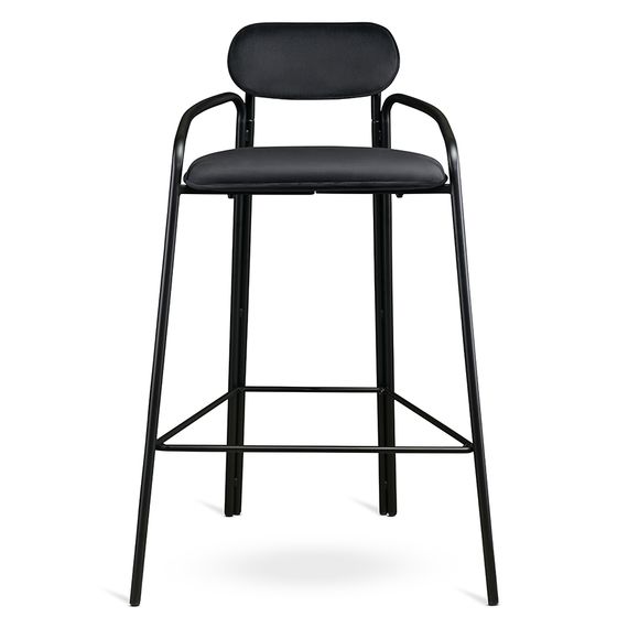 Стул барный Ror, Round, велюр, черный/черный, LATITUDE, Цвет: черный, изображение 2