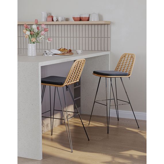 Стул барный Vetle Flat, ротанг, изображение 4