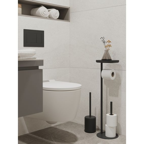 Держатель для туалетной бумаги с полочкой Slim, черный, Bergenson Bjorn Bath, изображение 2