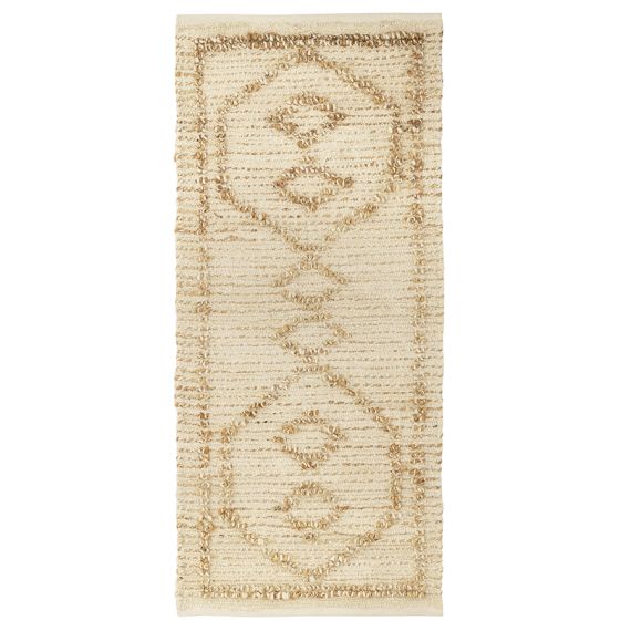 Ковер из джута и переработанного хлопка Kolkata из коллекции Ethnic, 70x160см, Tkano