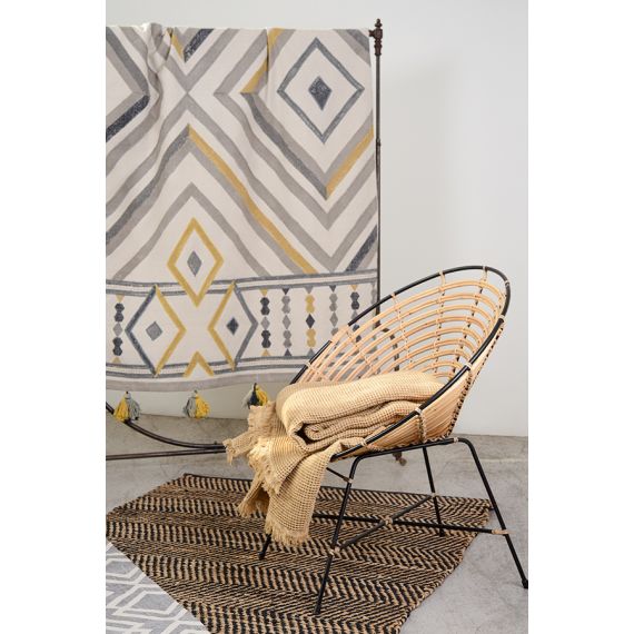 Ковер из хлопка с контрастным узором и кисточками из коллекции Ethnic, 200х300 см, Tkano, изображение 6