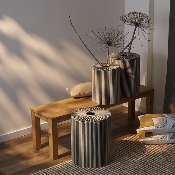 Корзина плетеная Dholak Grey из коллекции Ethnic, размер L, Tkano, изображение 2