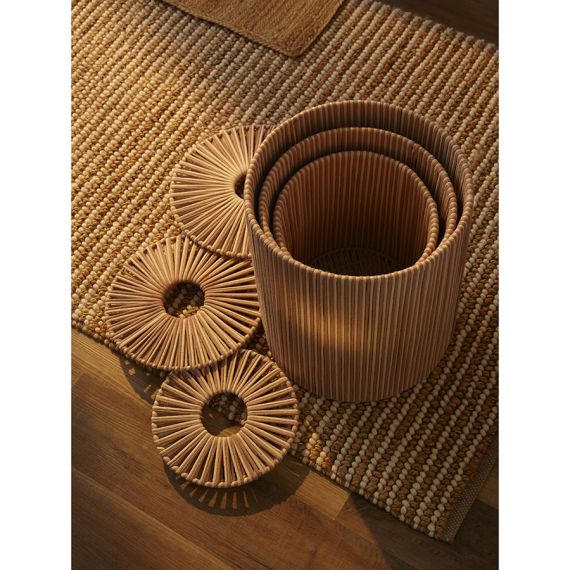Корзина плетеная Dholak Beige из коллекции Ethnic, размер M, Tkano, изображение 6