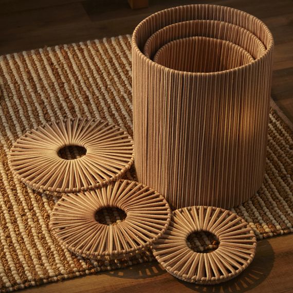 Корзина плетеная Dholak Beige из коллекции Ethnic, размер L, Tkano, изображение 7