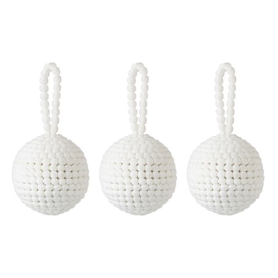Набор ёлочных украшений Fluffy white из коллекции New Year Essential, 3 шт., Tkano