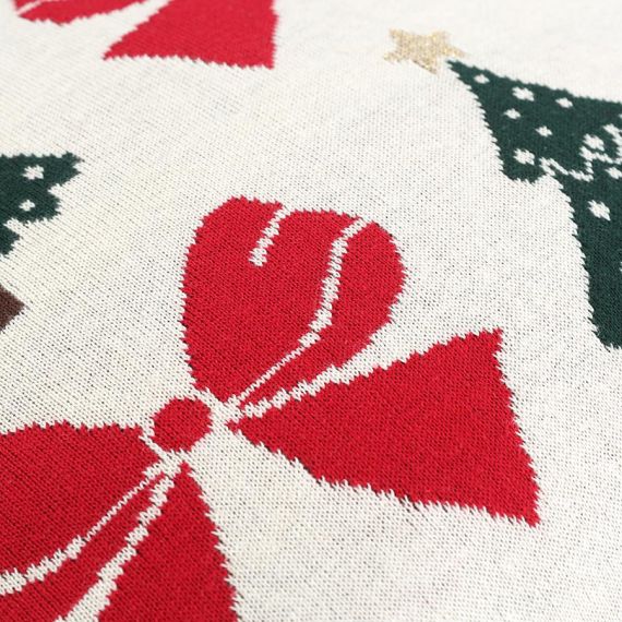 Подушка вязаная с новогодним рисунком Christmas Bows из коллекции New Year Essential, 45x45 см, Tkano, изображение 4