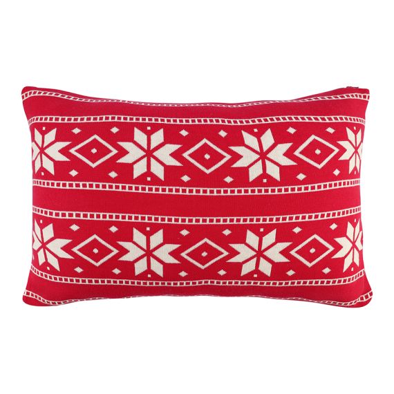 Подушка вязаная с новогодним рисунком Frostwork из коллекции New Year Essential, 40x60 см, Tkano