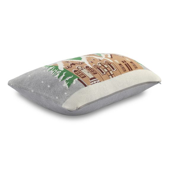 Подушка вязаная с новогодним рисунком Christmas Village из коллекции New Year Essential, 40x60 см, Tkano, изображение 3