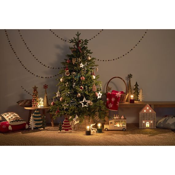 Набор елочных шаров Funky stripes из джута и картона из коллекции New Year Essential, 4 шт., Tkano, изображение 2
