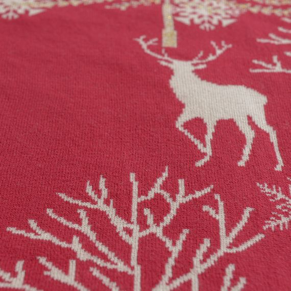 Плед из хлопка с новогодним рисунком Winter fairytale из коллекции New Year Essential, 130х180 см, Tkano, изображение 5