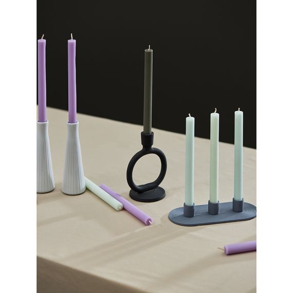 Набор из двух свечей цвета шалфея из коллекции Edge, 24,5 см, Tkano, изображение 4