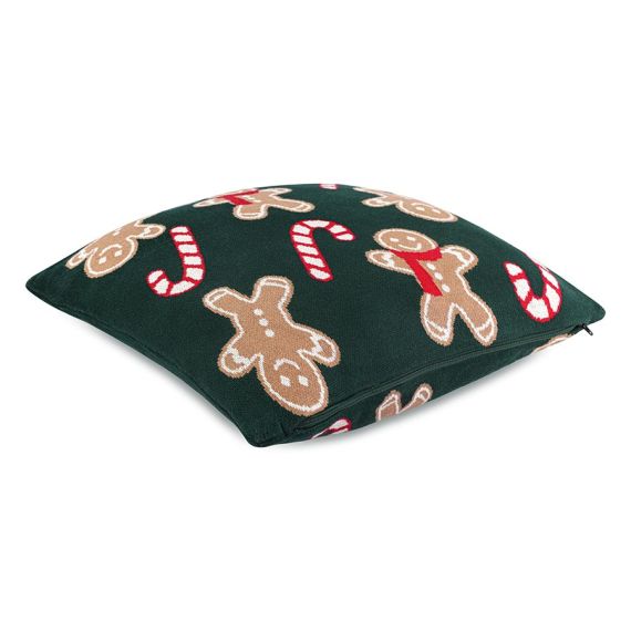 Подушка вязаная с новогодним рисунком Gingerman из коллекции New Year Essential, 45x45 см, Tkano, изображение 2